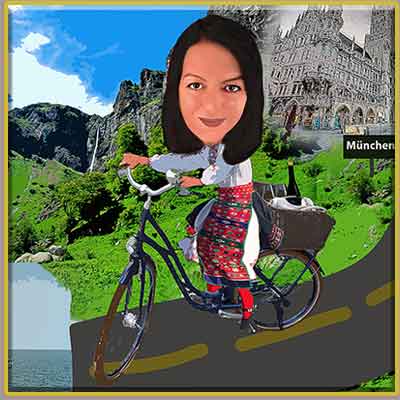 Woman with bicycle