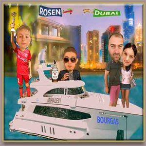 family caricature from photo
