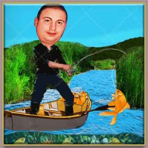 Fisherman caricature