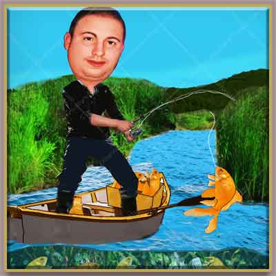 Fisherman caricature