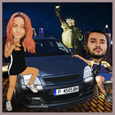 Couple caricature