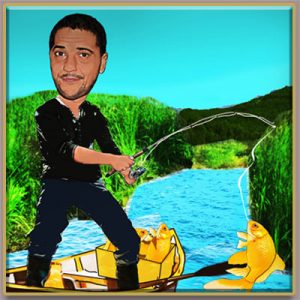 Fisherman caricature