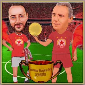 Caricature of a fan of Stoichkov