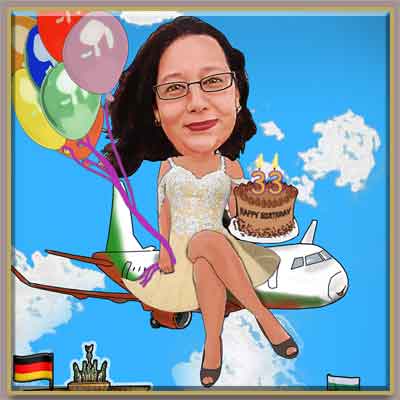 Birthday caricature